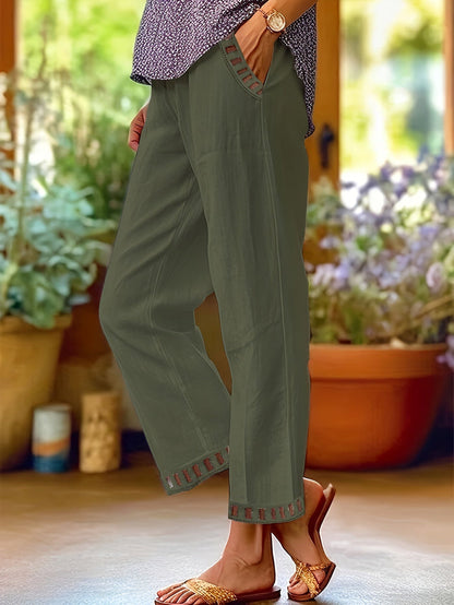 Wren – Relaxed Cropped Pants with Contrast Details