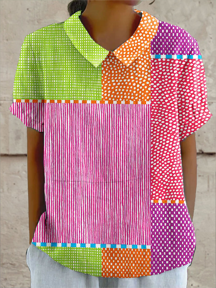 Zoe | Colorful Patch Shirt