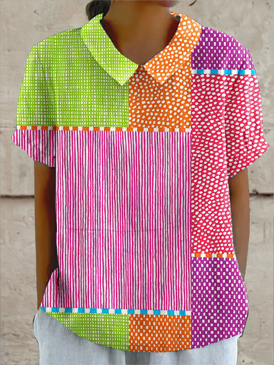 Zoe | Colorful Patches Shirt